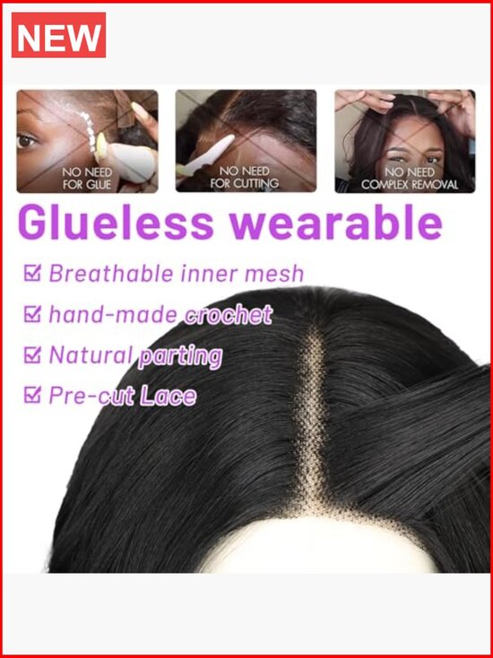14in Bob Wavy Synthetic Lace Front Wig Pre Cut Glueless